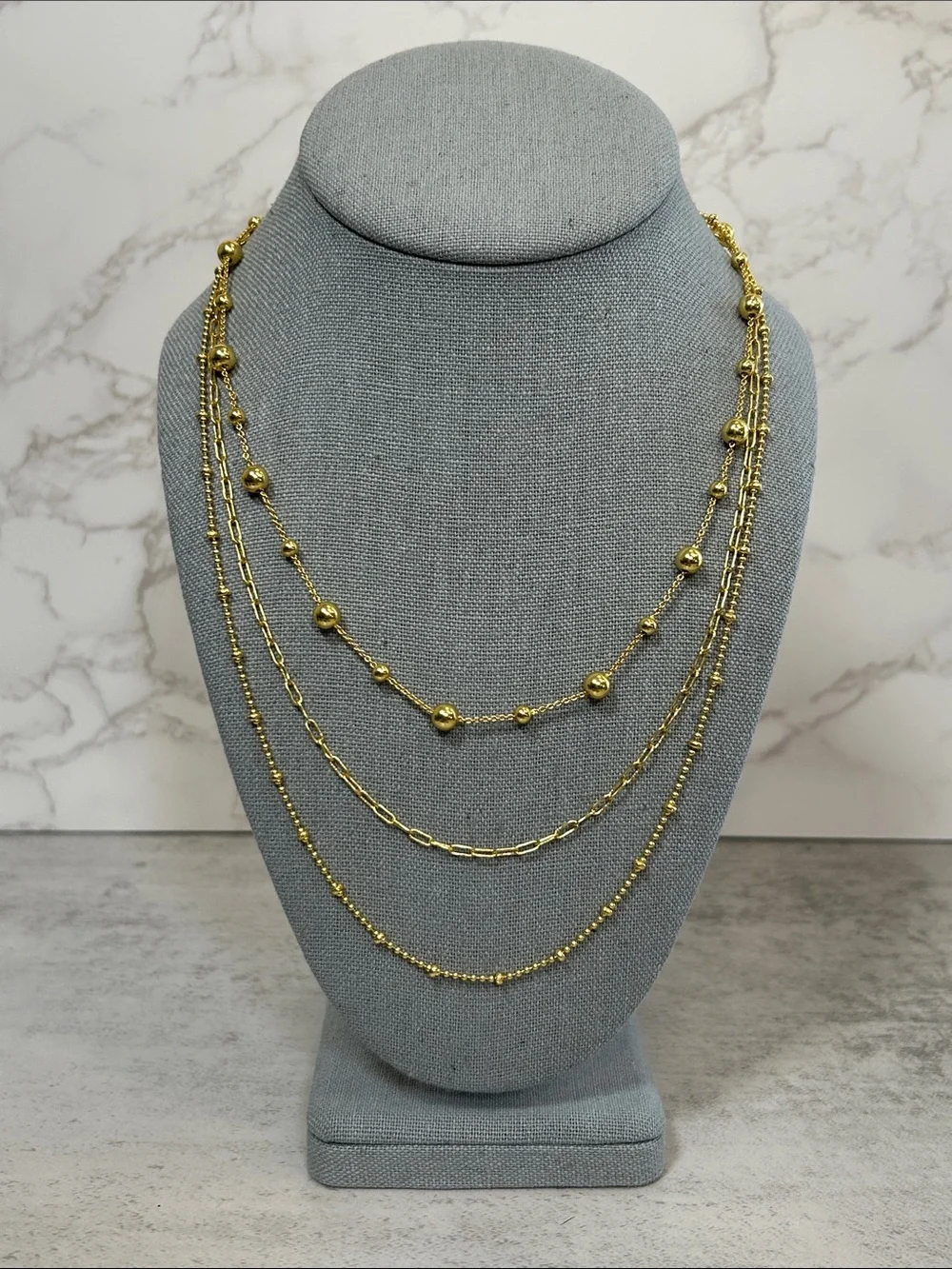 J. Crew Gold-Tone Layered Beaded & Paperclip Necklace